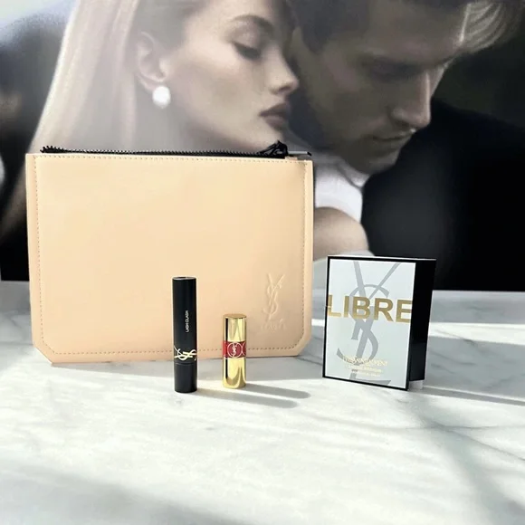 YSL Nude Pouch with Lipsticks and mascara - Picture 2 of 9